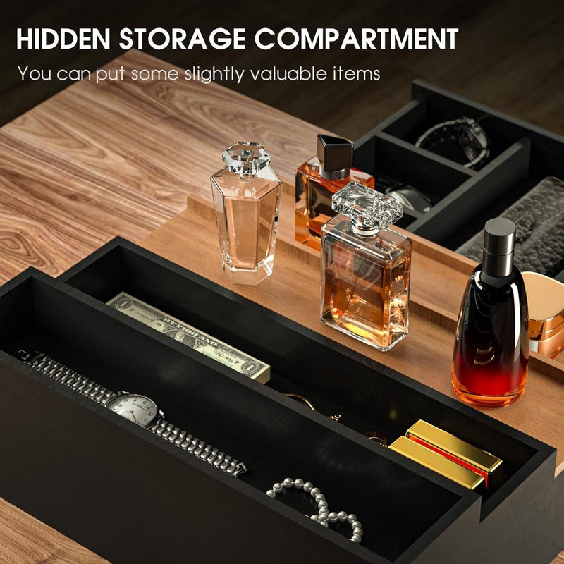 Sephyroth Cologne Organizer for Men 4 Tier of Elevated Cologne Display Shelf with Drawer Storage Perfume Organization and Storage Display Risers,Great Gift for Man(4Tier-BlackWalnut) - Image 3